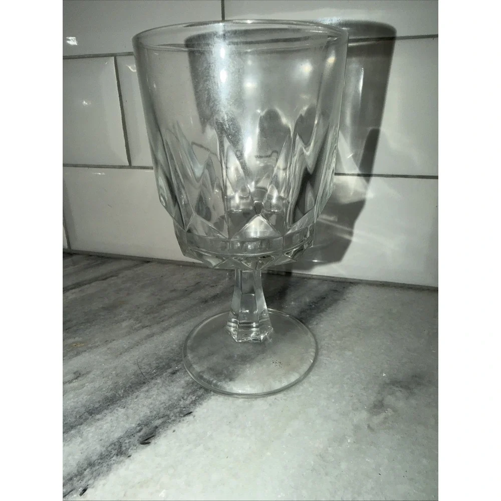 Set of 6 Vintage Arcoroc‎ France Arctic Stemmed Crystal Wine Glasses 5
